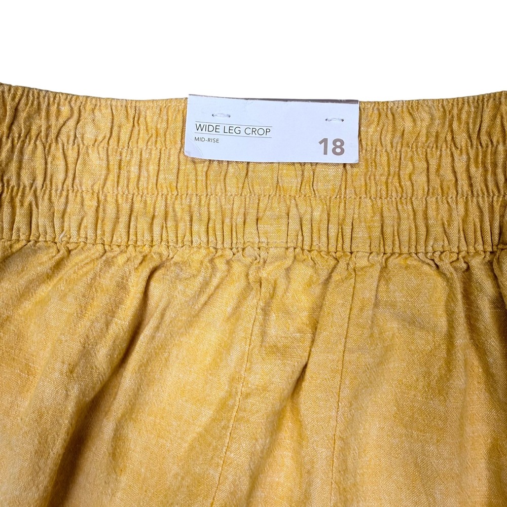 Linen Wide Leg Cropped Pants "Mango Mojito" Plus Sz18 Quiet Luxury Cottagecore - Picture 9 of 10